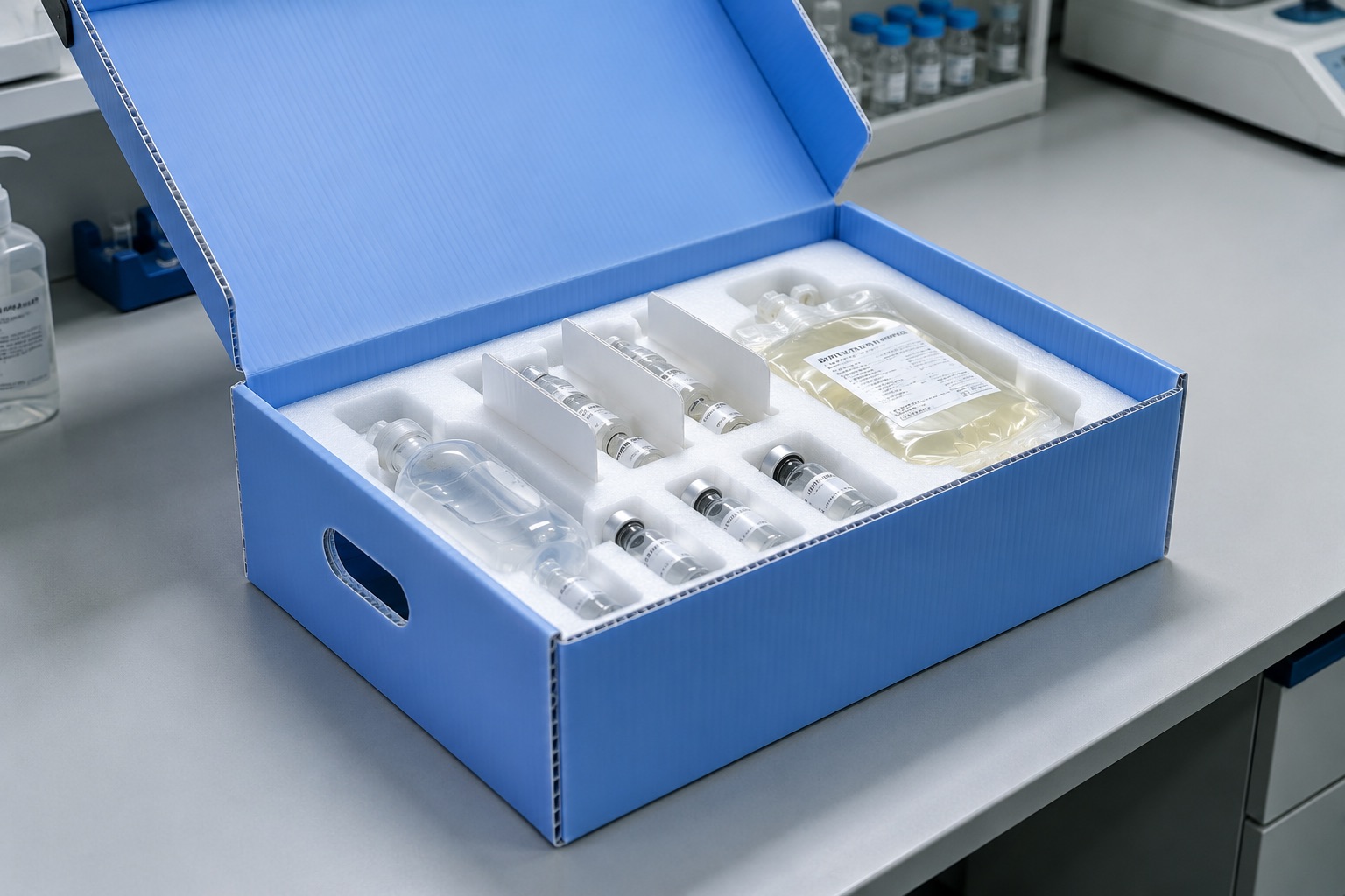 Custom protective inserts for biologics and injectable containers